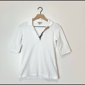 Burberry open front polo